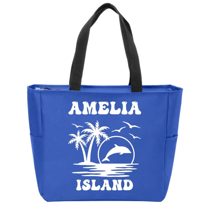 Florida Family Vacation Summer Tourist Funny Amelia Island Zip Tote Bag