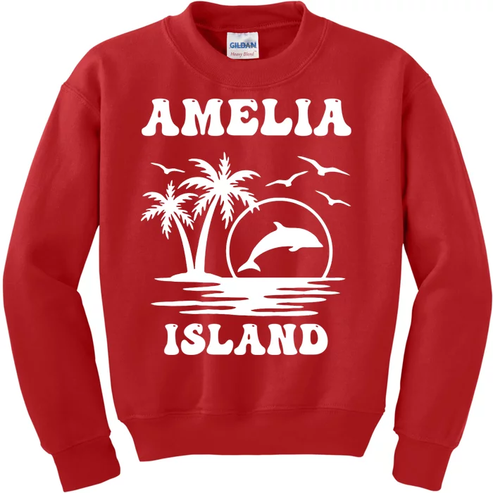 Florida Family Vacation Summer Tourist Funny Amelia Island Kids Sweatshirt