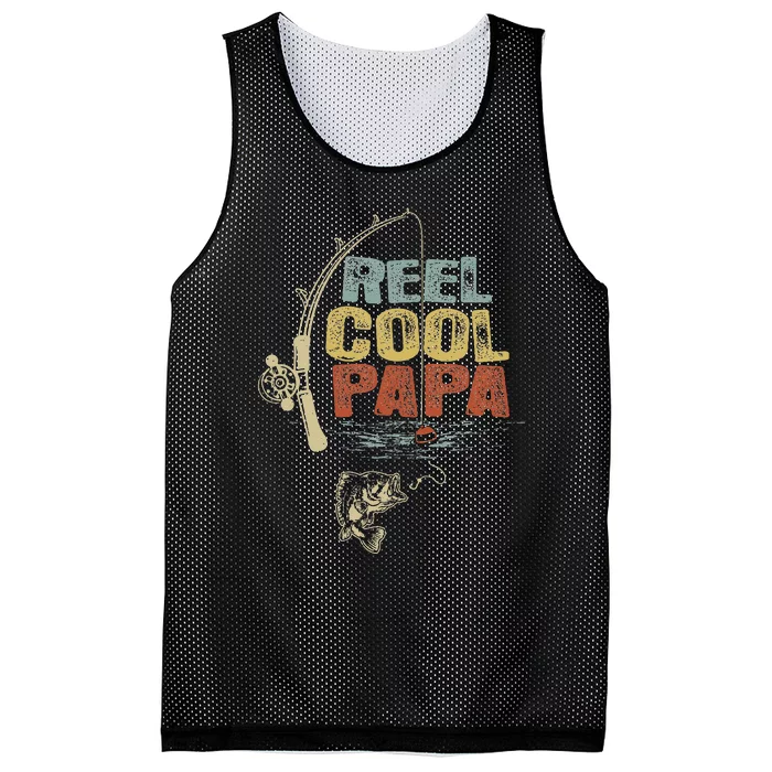 Funny Fisherman Vintage Reel Cool Papa Mesh Reversible Basketball Jersey Tank