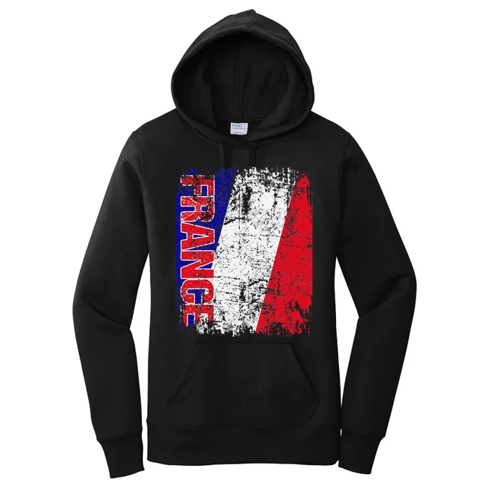 FRANCE Flag Vintage Distressed FRANCE Women's Pullover Hoodie