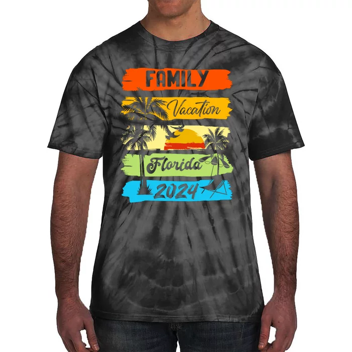 Family Florida Vacation 2024 Funny Matching Group Family Tie-Dye T-Shirt