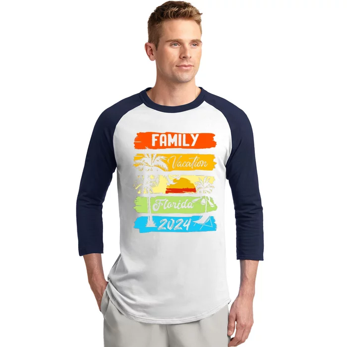 Family Florida Vacation 2024 Funny Matching Group Family Baseball Sleeve Shirt