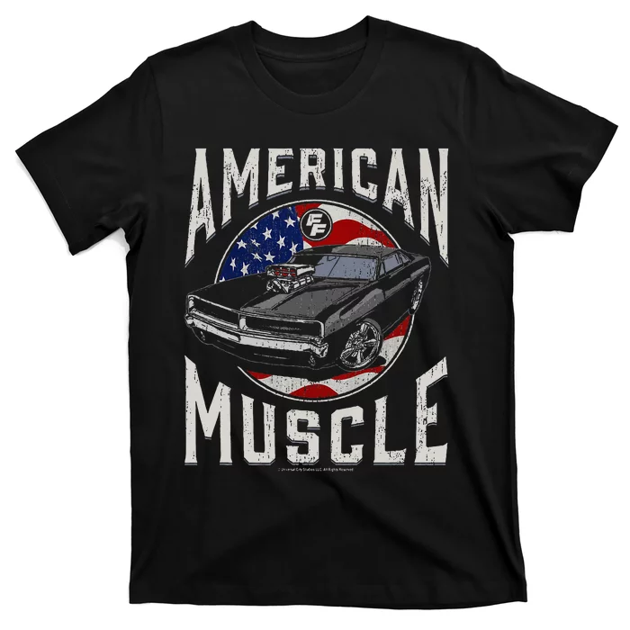 Fast & Furious Vintage American Muscle Flag Fill T-Shirt