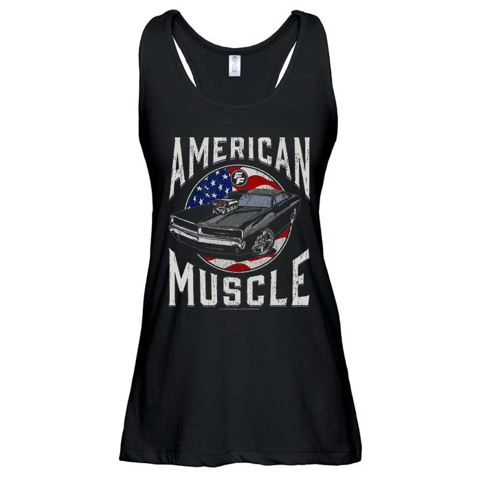 Fast & Furious Vintage American Muscle Flag Fill Ladies Essential Flowy Tank