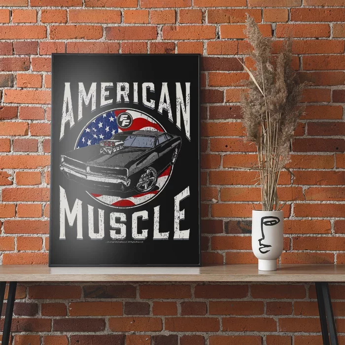 Fast & Furious Vintage American Muscle Flag Fill Poster