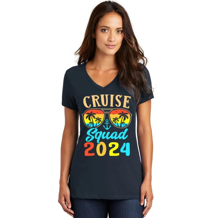 Family Friends Vacation Cruising Ship Trip Women's V-Neck T-Shirt