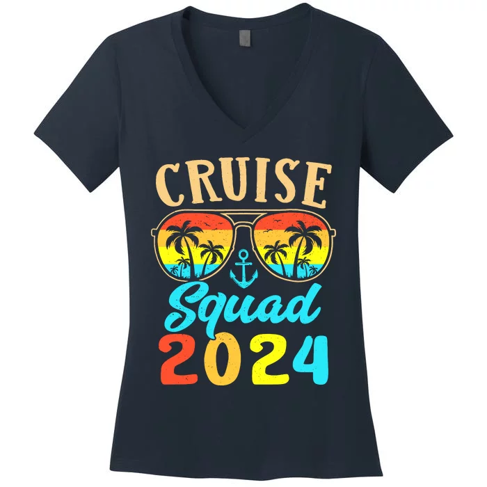 Family Friends Vacation Cruising Ship Trip Women's V-Neck T-Shirt