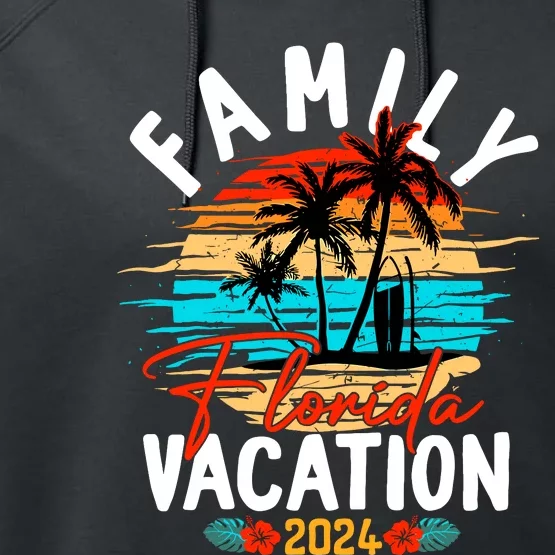 Family Florida Vacation 2024 Funny Matching Group Family Performance Fleece Hoodie