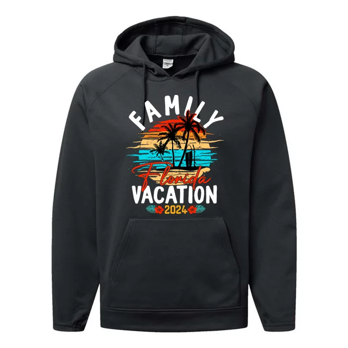 Family Florida Vacation 2024 Funny Matching Group Family Performance Fleece Hoodie