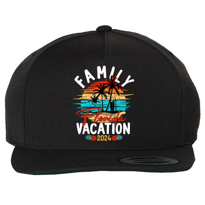 Family Florida Vacation 2024 Funny Matching Group Family Wool Snapback Cap