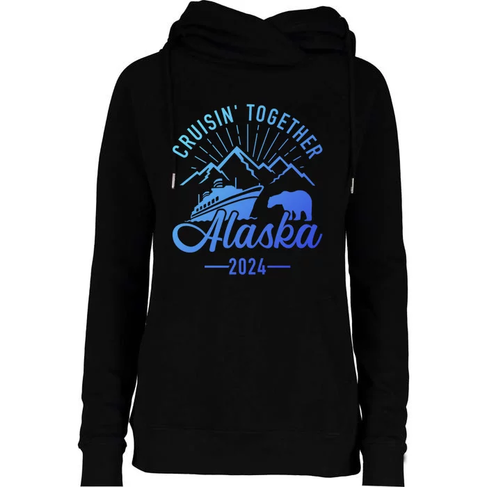 Funny Family Vacation Travel Alaska Cruise 2024 Womens Funnel Neck Pullover Hood