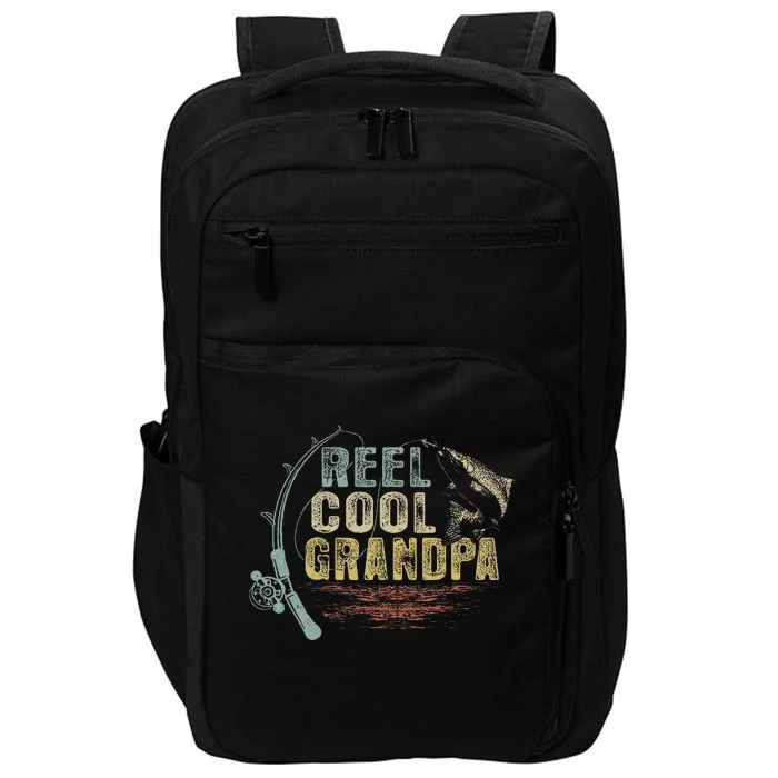 Funny Fishing Vintage Reel Cool Grandpa Impact Tech Backpack