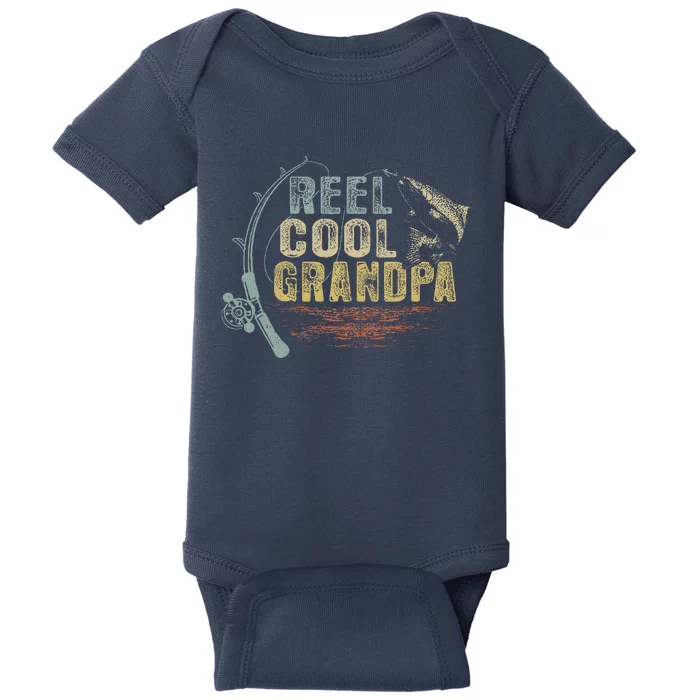 Funny Fishing Vintage Reel Cool Grandpa Baby Bodysuit