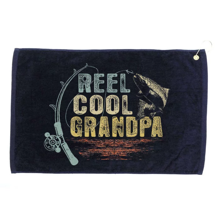 Funny Fishing Vintage Reel Cool Grandpa Grommeted Golf Towel