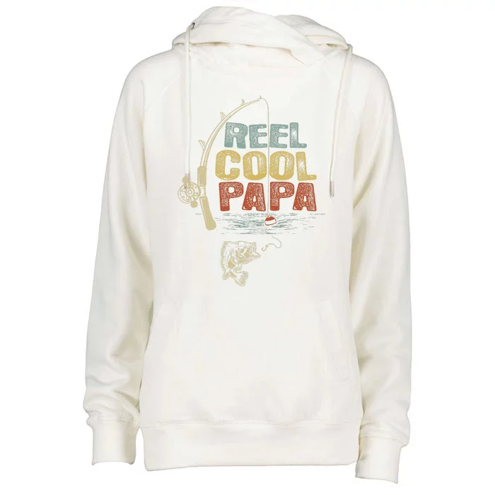 Funny Fisherman Vintage Reel Cool Papa Womens Funnel Neck Pullover Hood