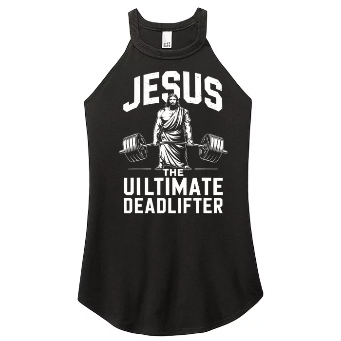 Fitness Funny Vintage Jesus The Ultimate Deadlifter Women’s Perfect Tri Rocker Tank