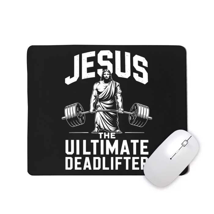 Fitness Funny Vintage Jesus The Ultimate Deadlifter Mousepad