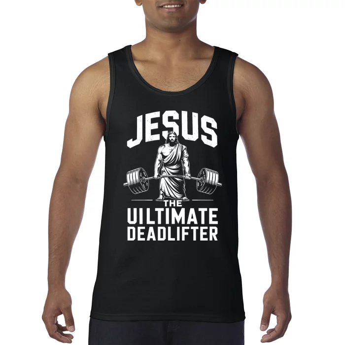 Fitness Funny Vintage Jesus The Ultimate Deadlifter Tank Top