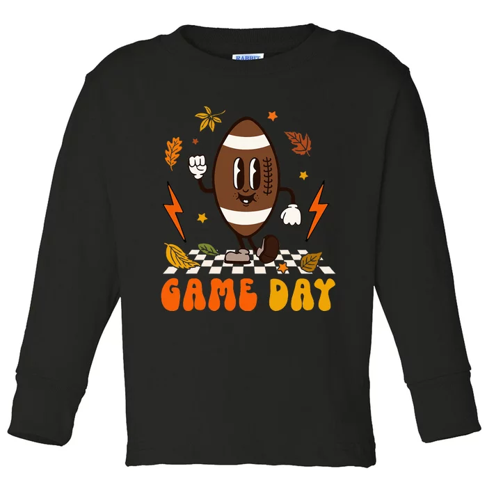 Festive Football Vibes for Thanksgiving Season Toddler Long Sleeve Shirt