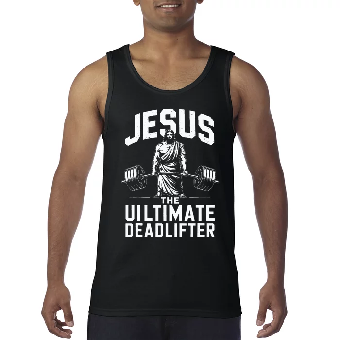 Fitness Funny Vintage Jesus The Ultimate Deadlifter Tank Top