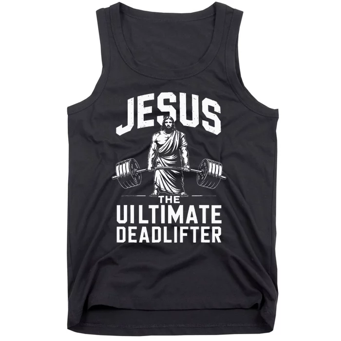 Fitness Funny Vintage Jesus The Ultimate Deadlifter Tank Top