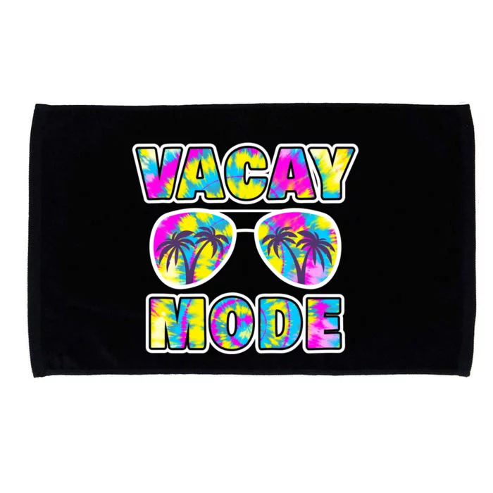 Funny Family Vacation Beach Tie Dye Sunglasses Vacay Mode Cute Gift Microfiber Hand Towel