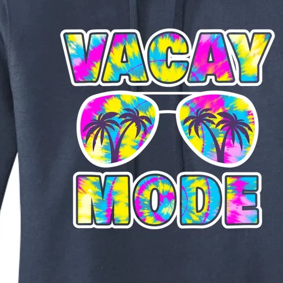 Funny Family Vacation Beach Tie Dye Sunglasses Vacay Mode Cute Gift Women's Pullover Hoodie