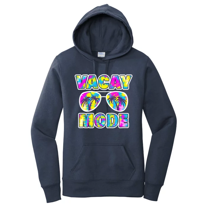 Funny Family Vacation Beach Tie Dye Sunglasses Vacay Mode Cute Gift Women's Pullover Hoodie