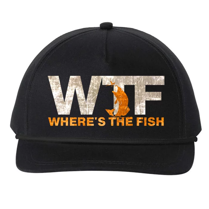 Funny Fishing Wtf Wheres The Fish Fisher Joke Gift Snapback Five-Panel Rope Hat