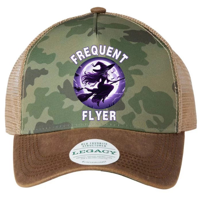 Frequent Flyer Witch Funny Halloween Witch Costume Flyer Legacy Tie Dye Trucker Hat