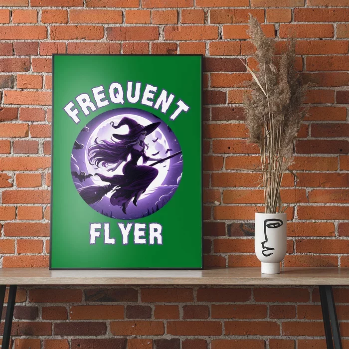 Frequent Flyer Witch Funny Halloween Witch Costume Flyer Poster