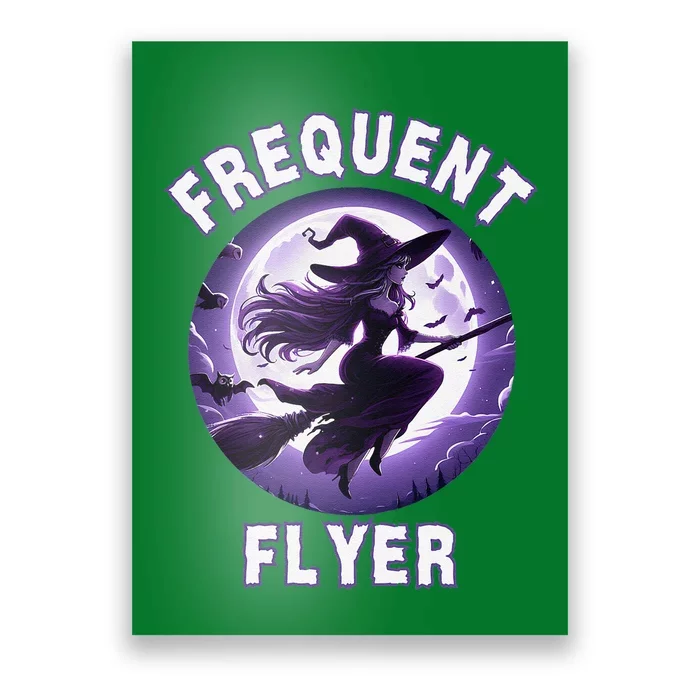 Frequent Flyer Witch Funny Halloween Witch Costume Flyer Poster