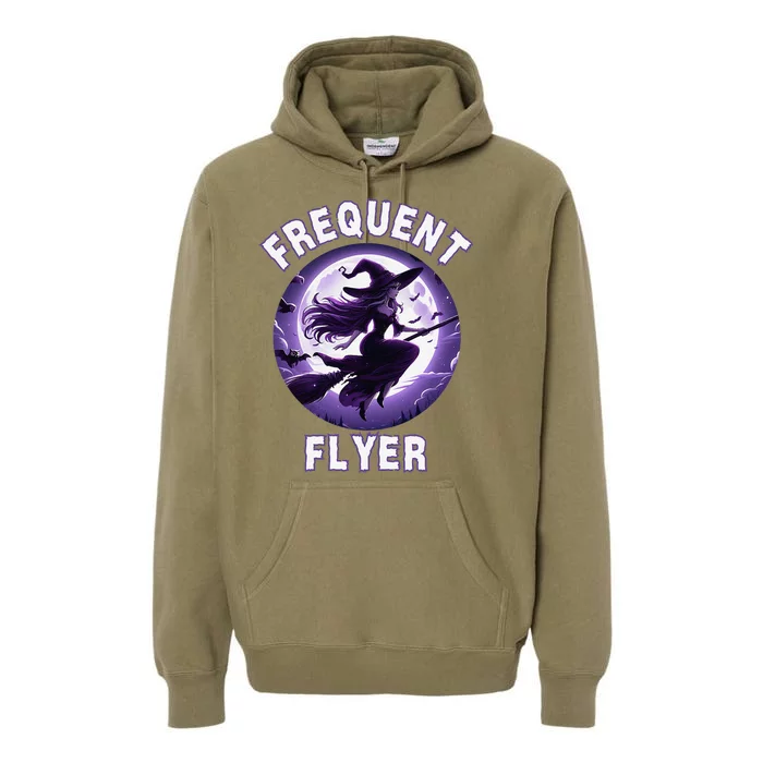 Frequent Flyer Witch Funny Halloween Witch Costume Flyer Premium Hoodie