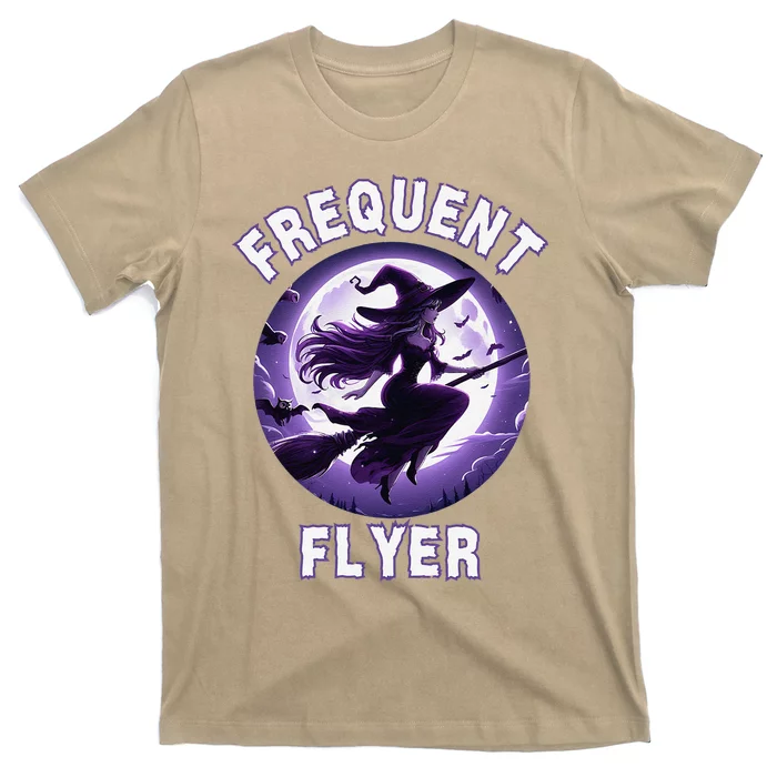 Frequent Flyer Witch Funny Halloween Witch Costume Flyer T-Shirt