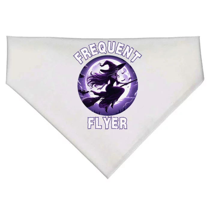 Frequent Flyer Witch Funny Halloween Witch Costume Flyer USA-Made Doggie Bandana