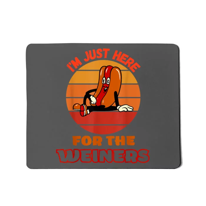 Funny Foodie Weiner Im Just Here For The Hot Dogs Hot Dog Gifts Mousepad