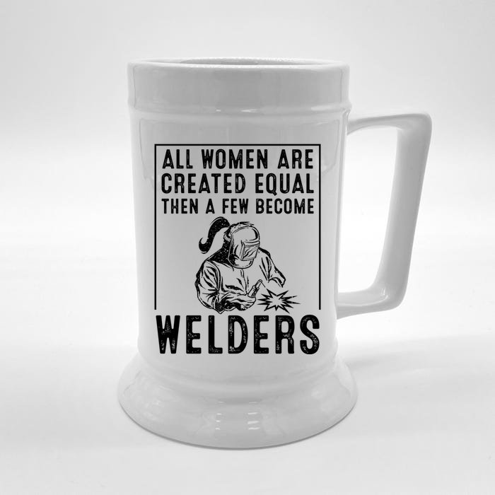 Funny Female Welder Gift Cool Proud Metalworkers Meaningful Gift Front & Back Beer Stein