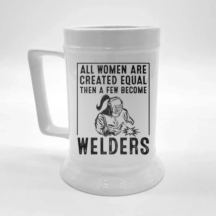 Funny Female Welder Gift Cool Proud Metalworkers Meaningful Gift Front & Back Beer Stein