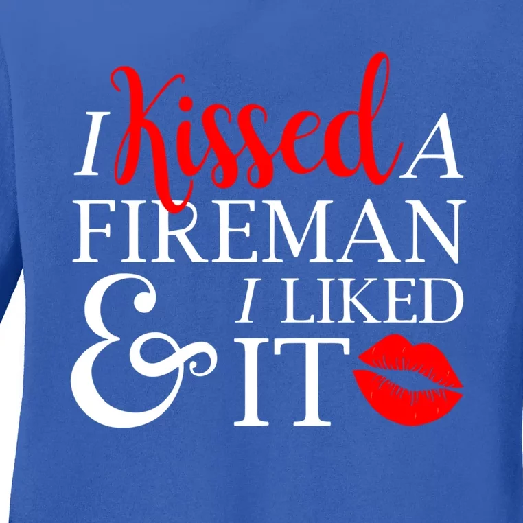 Funny Firefighter Wife Gift Fire Husband Hubby Ladies Gift Ladies Long Sleeve Shirt