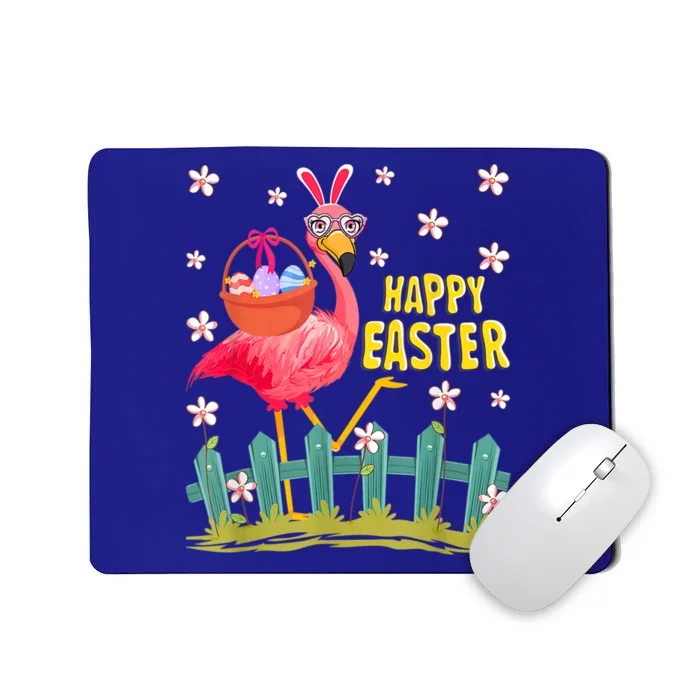 Floral Flamingo With Easter Egg Basket Happy Easter Day Meaningful Gift Mousepad