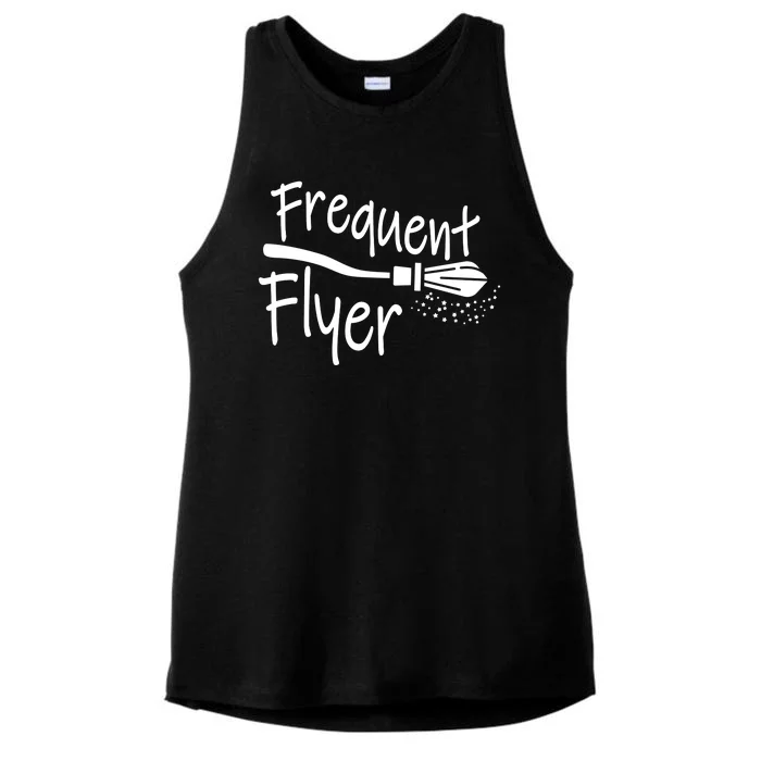 Frequent Flyer Witches Broom Halloween Ladies Tri-Blend Wicking Tank