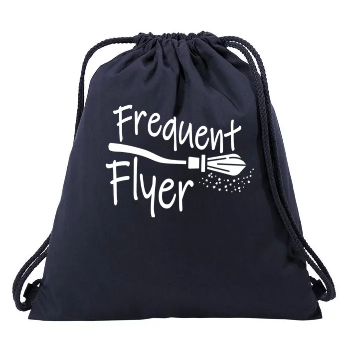 Frequent Flyer Witches Broom Halloween Drawstring Bag