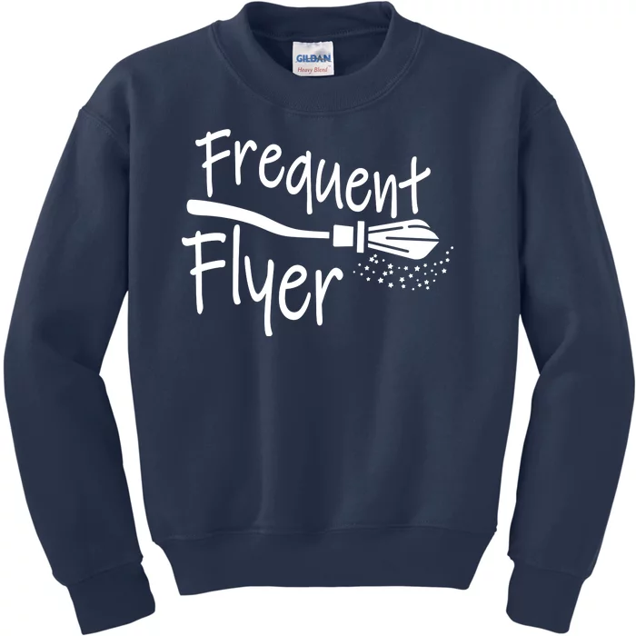 Frequent Flyer Witches Broom Halloween Kids Sweatshirt