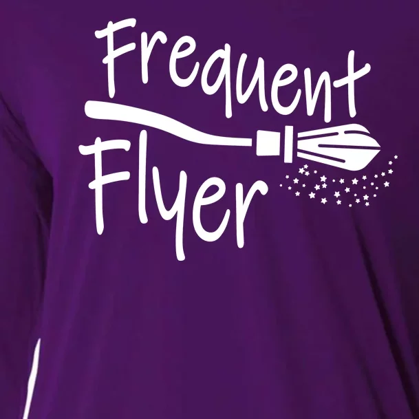 Frequent Flyer Witches Broom Halloween Cooling Performance Long Sleeve Crew