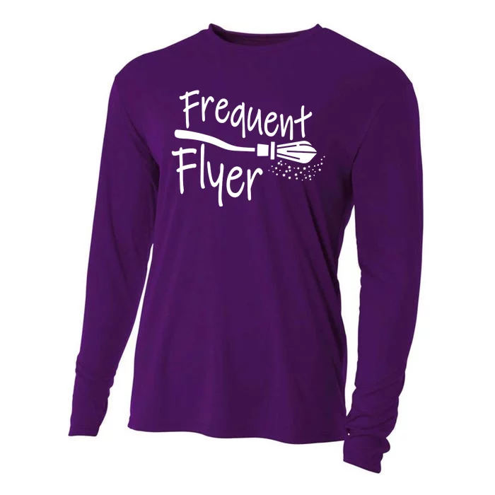 Frequent Flyer Witches Broom Halloween Cooling Performance Long Sleeve Crew