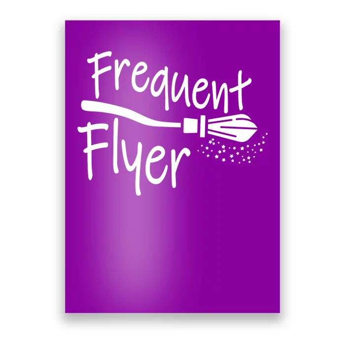 Frequent Flyer Witches Broom Halloween Poster