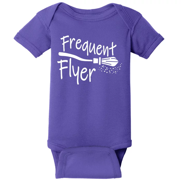 Frequent Flyer Witches Broom Halloween Baby Bodysuit