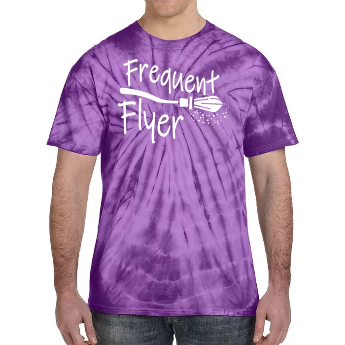 Frequent Flyer Witches Broom Halloween Tie-Dye T-Shirt