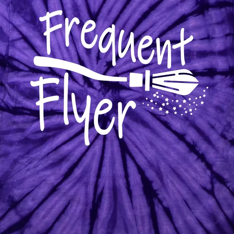 Frequent Flyer Witches Broom Halloween Tie-Dye T-Shirt