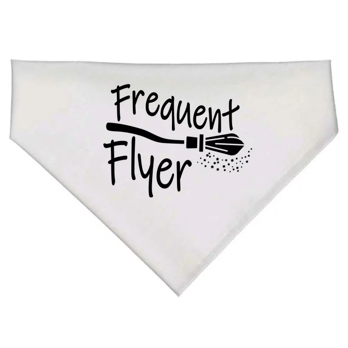 Frequent Flyer Witches Broom Halloween USA-Made Doggie Bandana